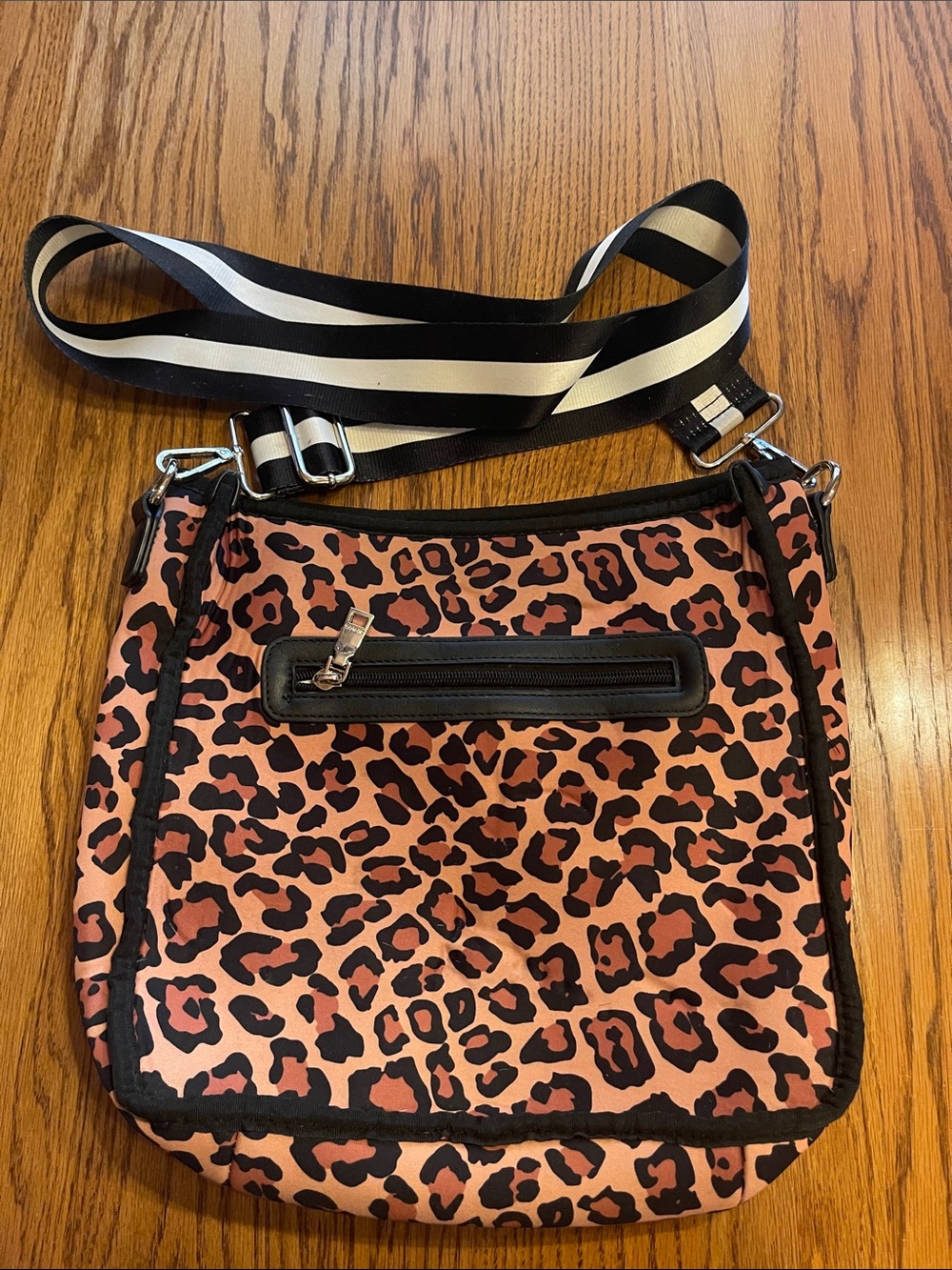 Neoprene Leopard Print Crossbody Bag